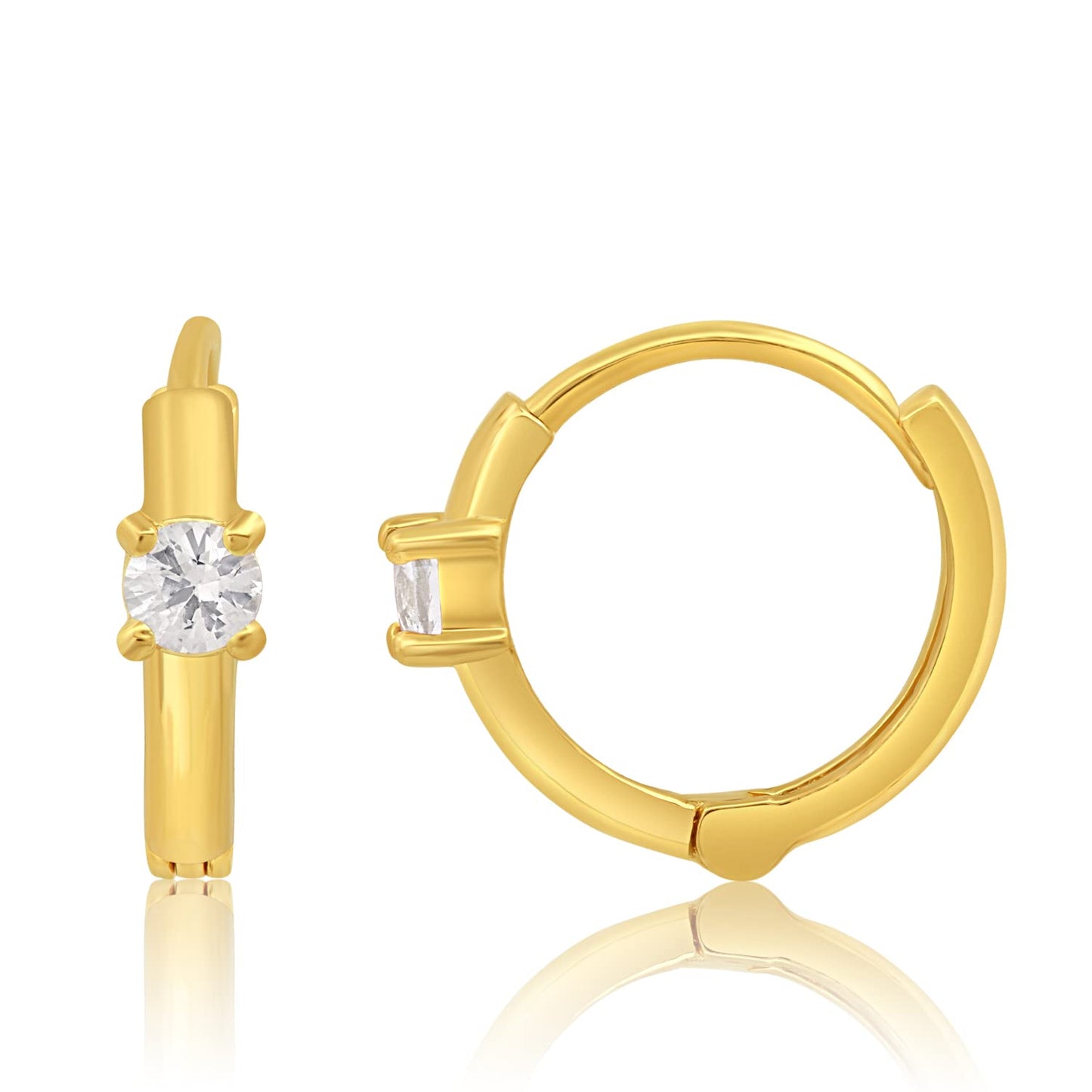 Solid 14k Gold Small 11mm Mini Huggie Hoops with Natural Ruby and Sapphire Gemstones, Available in Single Hoop OR Pair by MAX + STONE