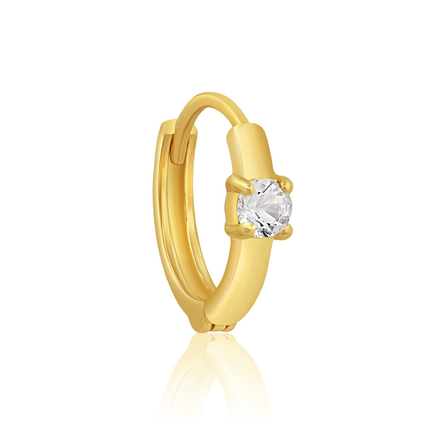 Solid 14k Gold Small 11mm Mini Huggie Hoops with Natural Ruby and Sapphire Gemstones, Available in Single Hoop OR Pair by MAX + STONE