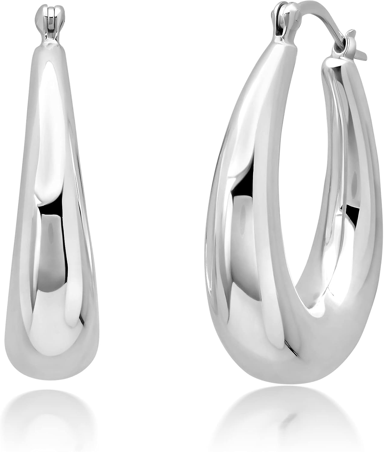 925 Sterling Silver Hypoallergenic Chunky Hoop Earrings for Women | Anti Tarnish Hoops in Various Styles by MAX + STONE