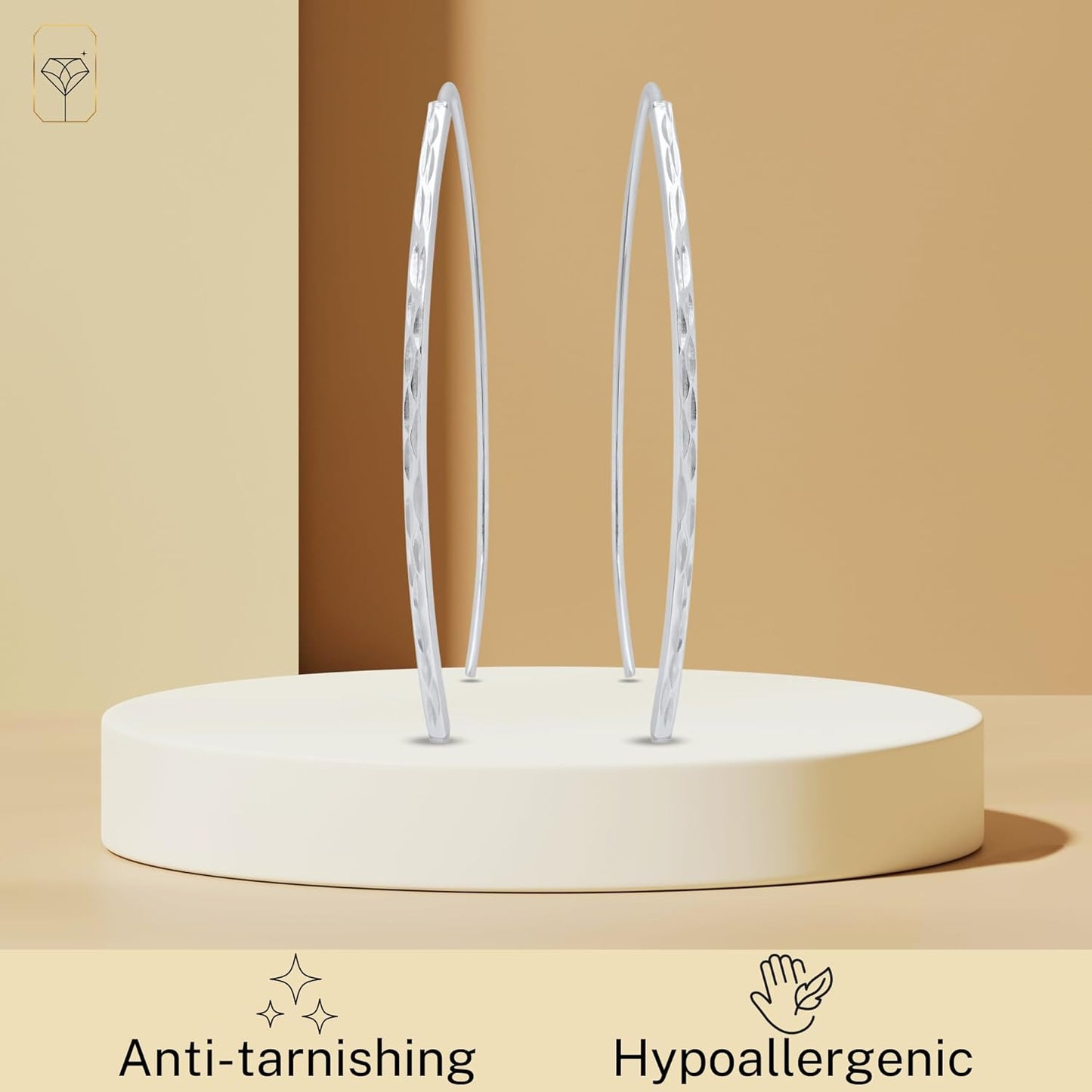 Sterling Silver Diamond Cut Threader Earrings