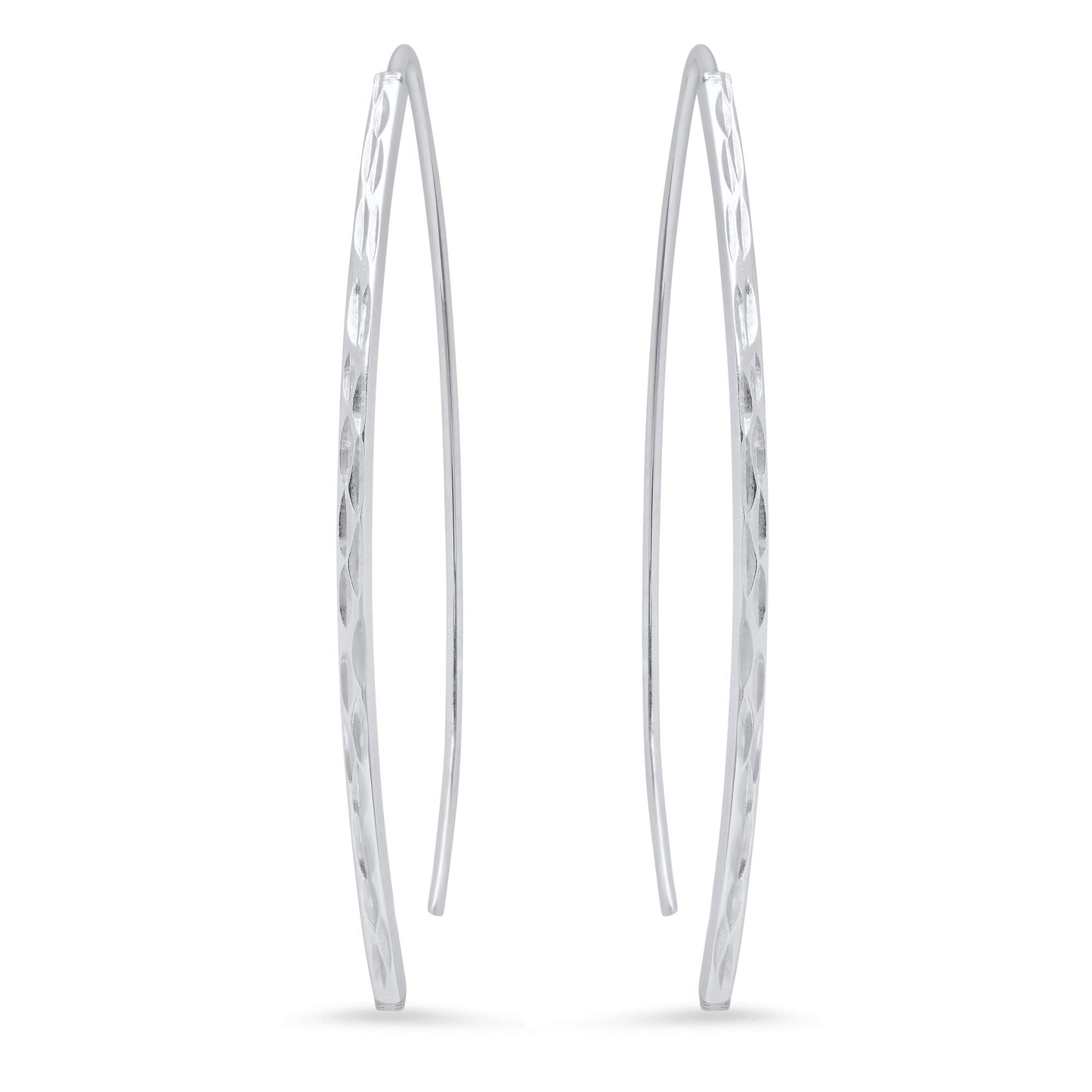 Sterling Silver Diamond Cut Threader Earrings