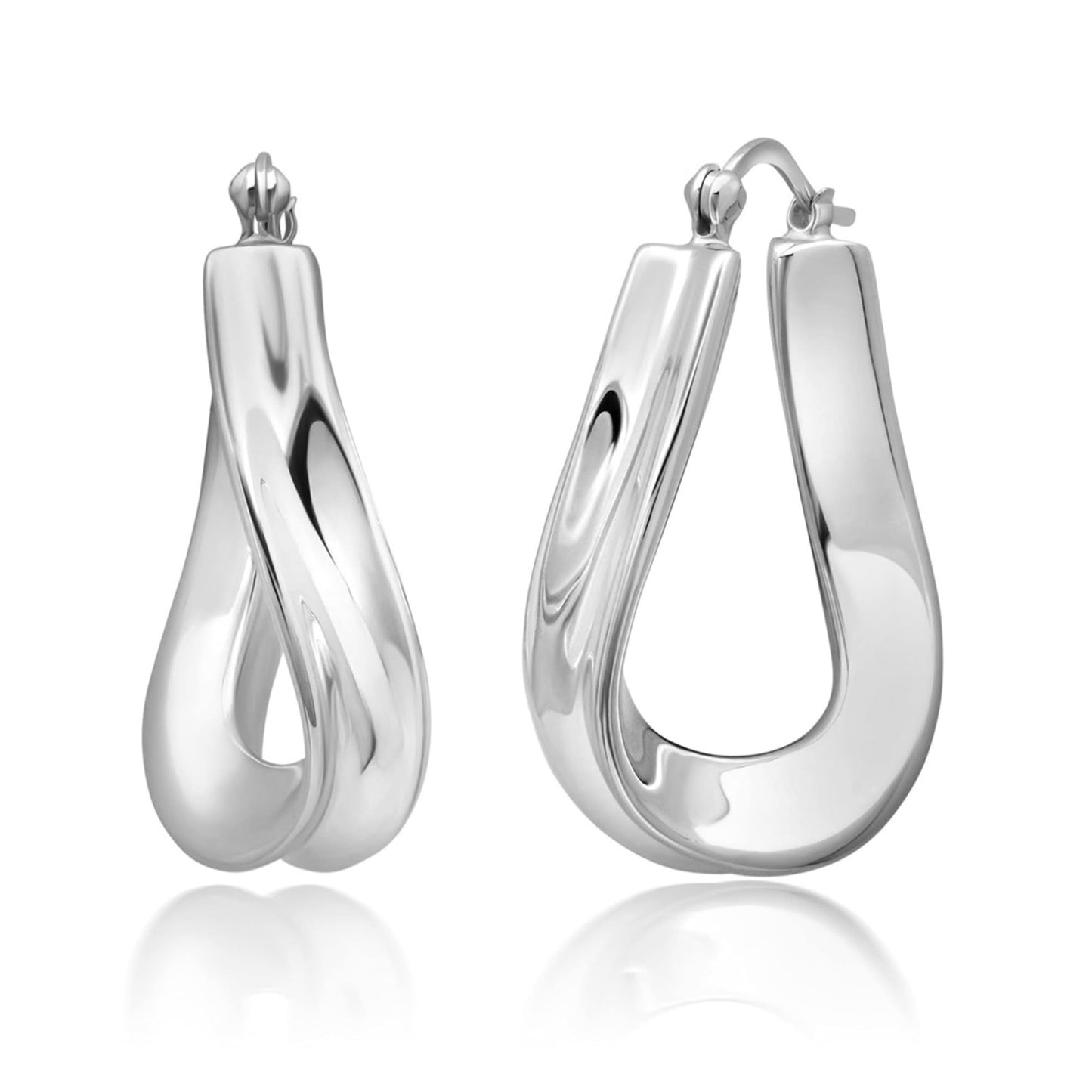 925 Sterling Silver Hypoallergenic Chunky Hoop Earrings for Women | Anti Tarnish Hoops in Various Styles by MAX + STONE