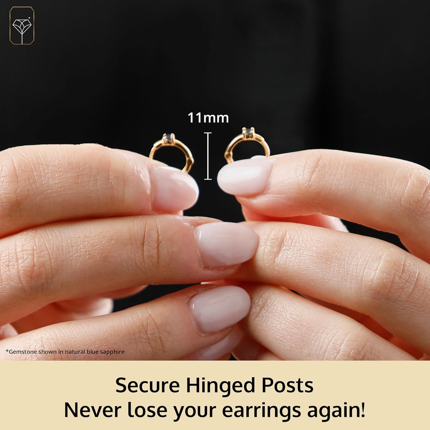 Solid 14k Gold Small 11mm Mini Huggie Hoops with Natural Ruby and Sapphire Gemstones, Available in Single Hoop OR Pair by MAX + STONE