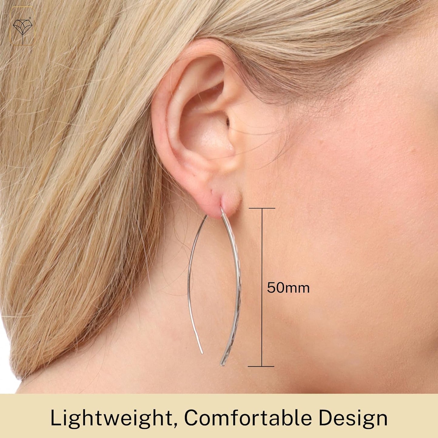 Sterling Silver Diamond Cut Threader Earrings